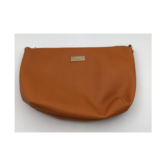 BCBG Paris Hobo Purse Bag Pebble Polyurethane Leather Orange - Picture 6 of 13